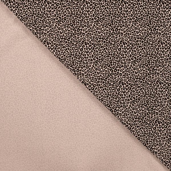 Baumwolljersey in Sand mit Leopard, Stoff in ganzer Breite